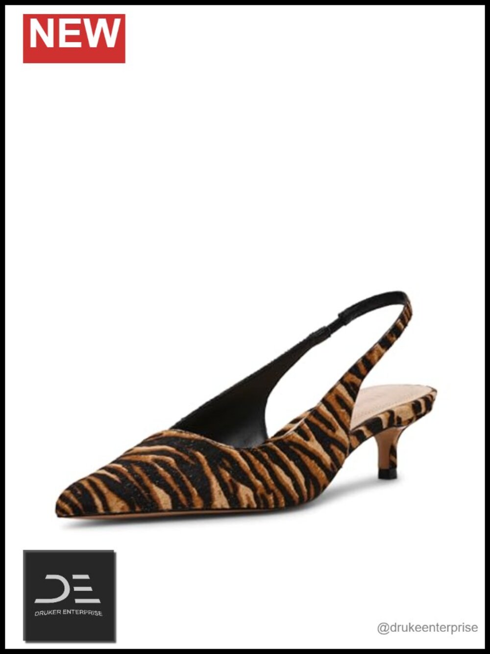 Women's Kitten Heel Slingback PU Leather Pointed Toe Pumps